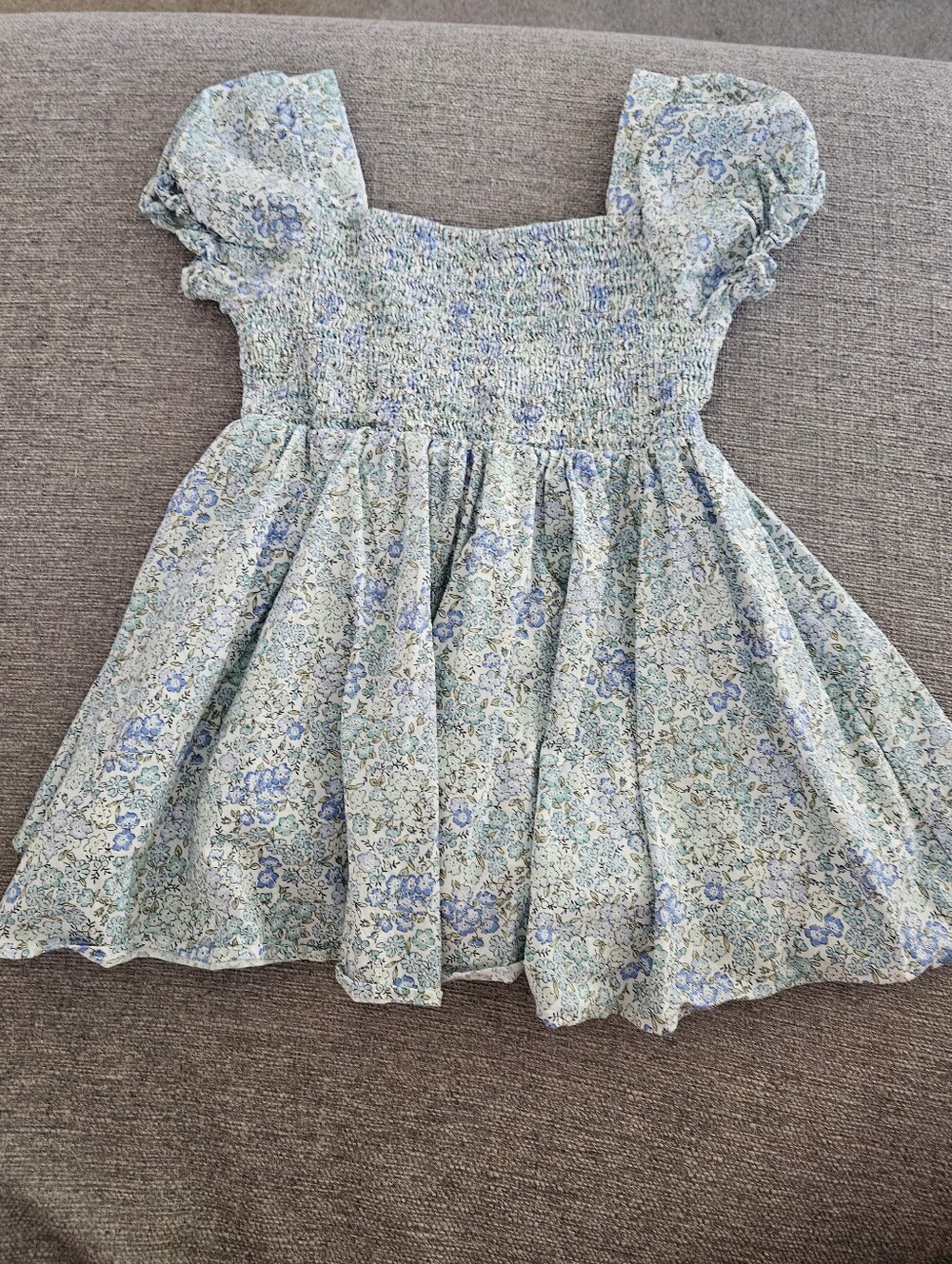 Classic Whimsy Smocked Top, 8, Blue/green floral